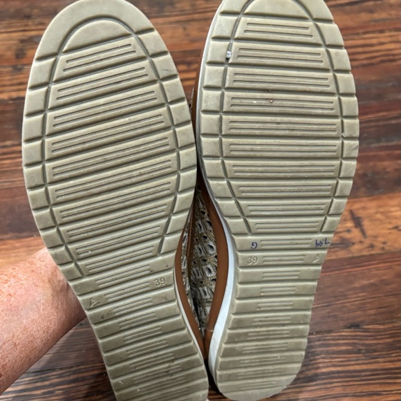 Spring Step Latiste Tulisa Gold Metallic Leather Loafer Flat Sz 39 Handmade - Picture 7 of 8